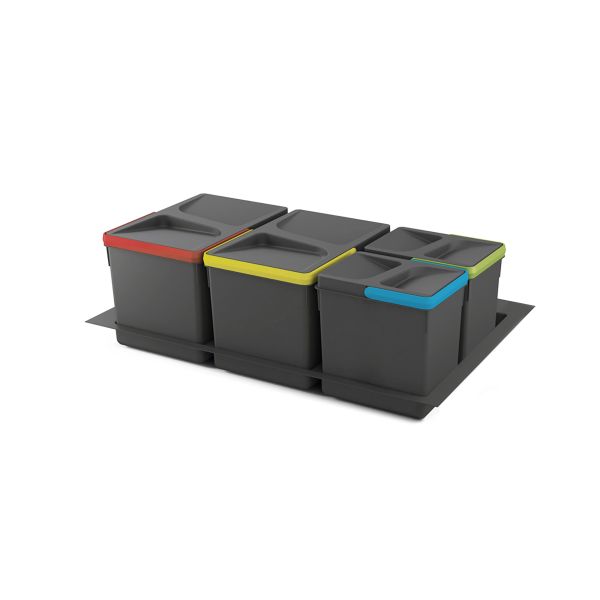 Kit de poubelles avec base Recycle pour tiroir de cuisine