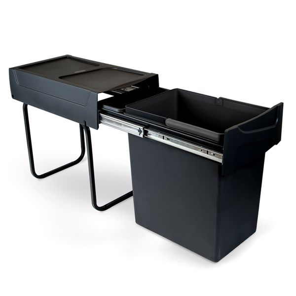 Poubelle de recyclage de 20 L Recycle pour la cuisine, fixation  bas de caisson et extraction manuel