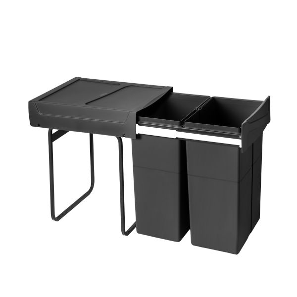Poubelles de recyclage Recycle pour la cuisine, 2 x25 L, fixation  bas de caisson et extraction manuel