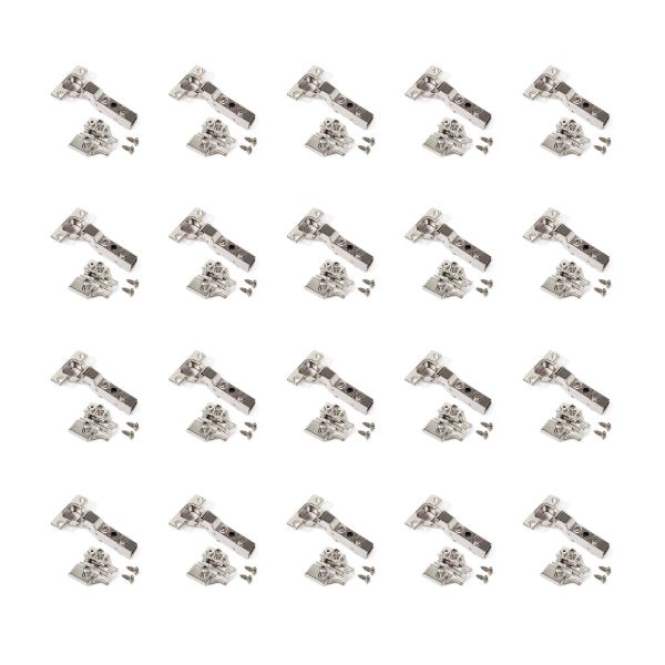 Kit charnière  coudée pour montage en applique sur panneau mitoyen X91 avec fermeture amortie et embase