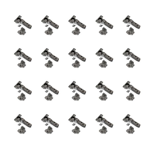 Kit charnière  coudée pour montage en applique sur panneau mitoyen X91 avec fermeture amortie et embase