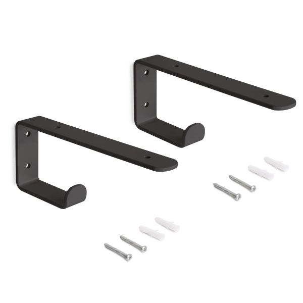 Jeu de supports pour étagères en bois Shelf avec cintre intégré