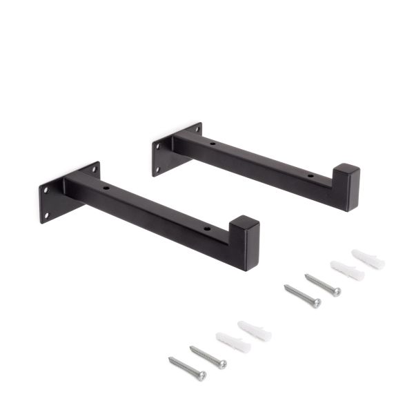 Jeu de supports pour étagères en bois Shelf droit avec tube carré