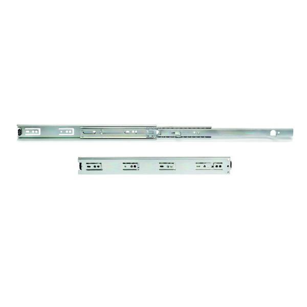 Pair de coulisses à billes pour tiroirs avec sortie totale avec equerres, hauteur 45 mm