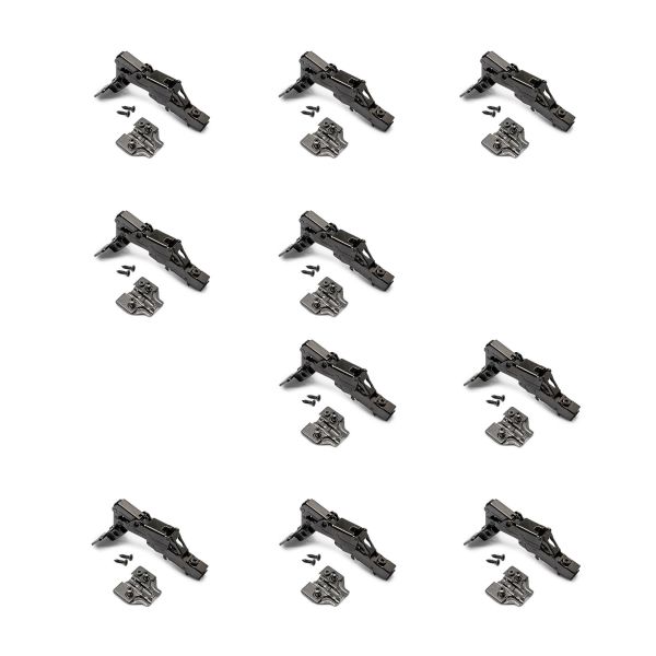 Kit charnière droite X91 ouverture 165º avec fermeture amortie et embase