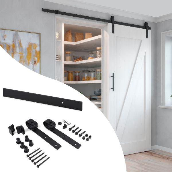 Système Barn de porte coulissante en bois suspendue