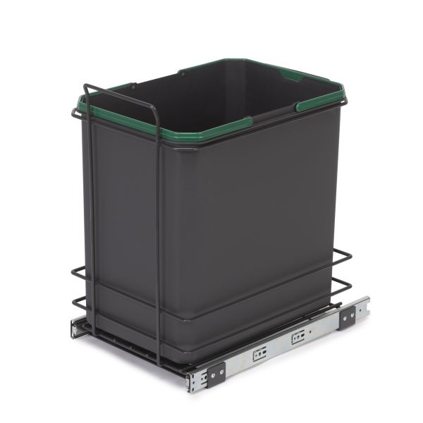Poubelle de recyclage Recycle de 35 L pour cuisine, fixation bas de caisson et extraction manuelle