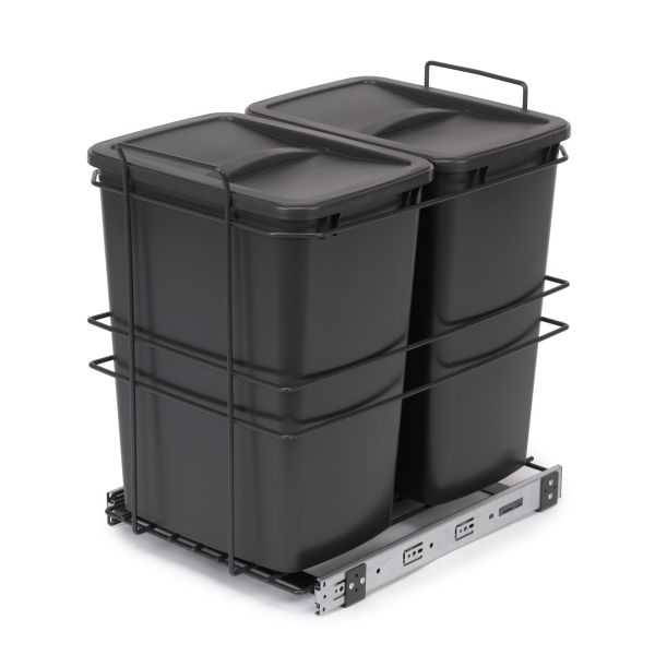 Poubelle de recyclage Recycle  pour cuisine, 2 x 35 L, fixation bas de caisson et extraction manuelle