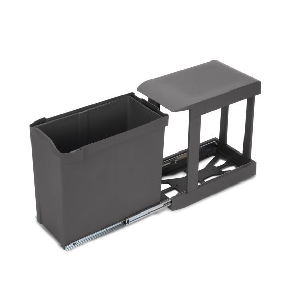 Poubelles de recyclage pour la cuisine, 1 x 30L, fixation  bas de caisson et extraction automatique