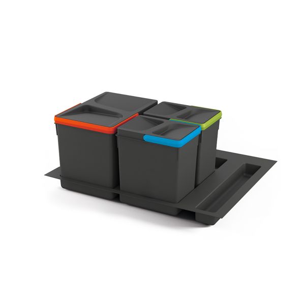 Kit de poubelles avec base Recycle pour tiroir de cuisine