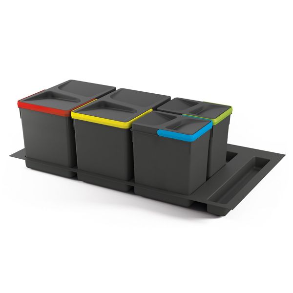 Kit de poubelles avec base Recycle pour tiroir de cuisine