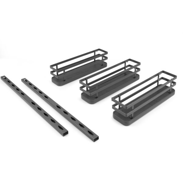 Support à épices avec 3 étagères Titane pour meubles de cuisine ou mur.